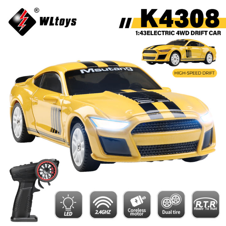 WLtoys K4308 1:43 2.4G RC Drift Racing Car With LED Lights 4WD Gyroscope High Speed RTR Remote Control Car Toy For Kid
