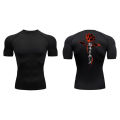 Blossom Print Short Sleeve Compression Shirts for Men Summer Athletic Quick Dry T-shirts Gym Workout Running Tees Sporty Tops.