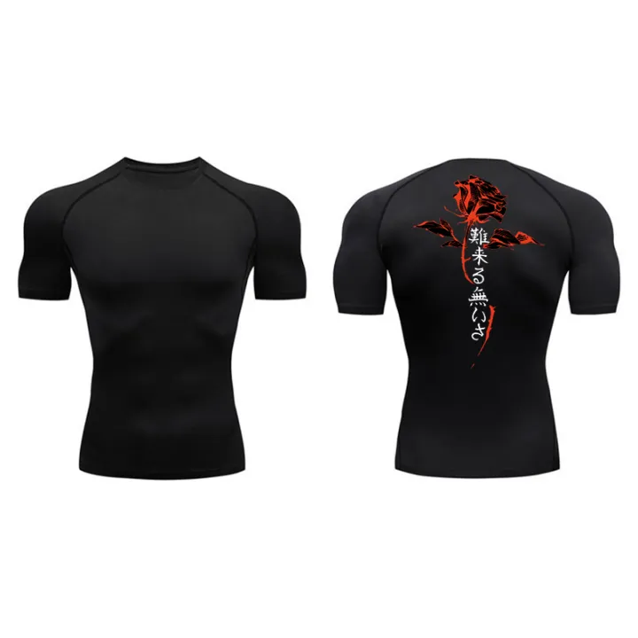 Blossom%20Print%20Short%20Sleeve%20Compression%20Shirts%20for%20Men%20Summer%20Athletic%20Quick%20Dry%20T-shirts%20Gym%20Workout%20Running%20Tees%20Sporty%20Tops%20-%20Image%204