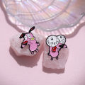 Cartoon Movie Peripheral Dog Brooch Enamel Pins Cute Pink Animal Dog Brooches Clothes Lapel Badges Jewelry Gift for Kids Friends.