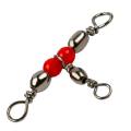 10/30/50Pcs Solid Ring Fishing Tackle Accessory equipment Fishing Rolling Triple Swivels Bearing Connector Fish Hooks.