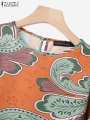 2024 Summer Floral Print Suit ZANZEA Women 3/4 Sleeve Blouse Wide Leg Pant Sets Stylish Tracksuits Fashion Loose Matching Sets.