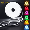 DC 12V 24V LED Neon Strip Light Neon Sign Waterproof Silicone Rope Lights Flexible Lamp Home Decoration with 2pin Wire 9 Colors. 