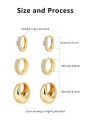 3 Pairs Small Gold Hoop Earrings Set for Women, 14K Gold Plated Huggie Hoop Earrings for Multiple Piercing Dainty Hoop Earrings.