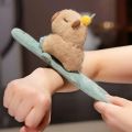 Capybara Slap Snap Wrap Capibara Plushie Wristband Bracelet Kawaii Cute Dog Cat Plush Toy Hand Ring Creative Funny Gift. 