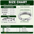 9KM 30Pcs Split Rings Fishing Stainless Steel Lure Rings Saltwater Terminal Tackles Connectors.