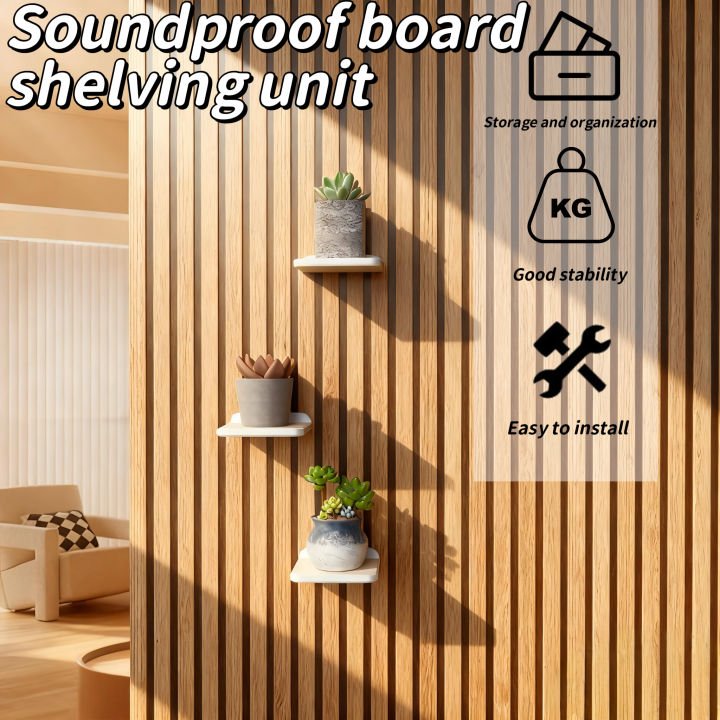 Heavy-duty minimalist acoustic panel bracket tray, no-drill installation organizer for soundproof panels, multifunctional storag