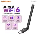 COMFAST WiFi 6 Adapter 2.4G WiFi Card 3dBi Antenna Wifi6 USB Dongle AX300 802.11ax Wireless WiFi Receiver PC Laptop Driver Free.