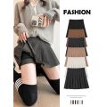 Spring Summer Lady Solid Color Slim Fit Mini Skirts Female Comfortable Elastic Zipper Skirts Girls High Waisted JK A-line Skirts. 