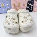 3D Cute Daisies Pearl Set Shoe Charms Accessories for Slide Sandals DIY Clogs Decoration Shoe Buckle Pins Shoe Decoration . 