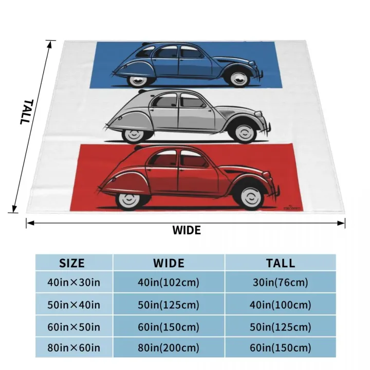 Citro?n%202CV%20red,%20white%20and%20blue%20Throw%20Blanket%20Soft%20Blanket%20Fluffy%20Shaggy%20Blanket%20Designer%20Blankets%20blankets%20for%20winter%20-%20Image%202