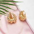 Gold Color High Quality Retro Punk Geometric Round Hoop Earrings Women's Fashion Gothic Exquisite Earrings. 