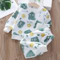 Boys Coral Fleece Pajama Sets Plus Velvet Thick Flannel Homewear Children Winter Warm Sleepwear Suit 2Pcs Girls Pantsuit. 