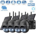 ieGeek ZS-GX4S 5MP Security Camera Wireless Outdoor, Solar Dome Camera PTZ 360° with Spotlight and Siren, 2.4Ghz WiFi Cameras, Color Night Vision, Work with Alexa, PIR, 2-Way Talk, IP65, Black. 