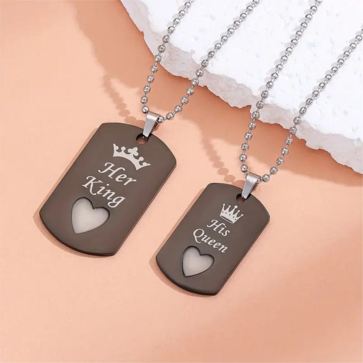 Stainless%20Steel%20Luminous%20Love%20Heart%20Her%20King%20&%20His%20Queen%20Crown%20Pendant%20Necklace%20for%20Women%20Couple%20Necklace%20Jewelry%20-%20Image%205