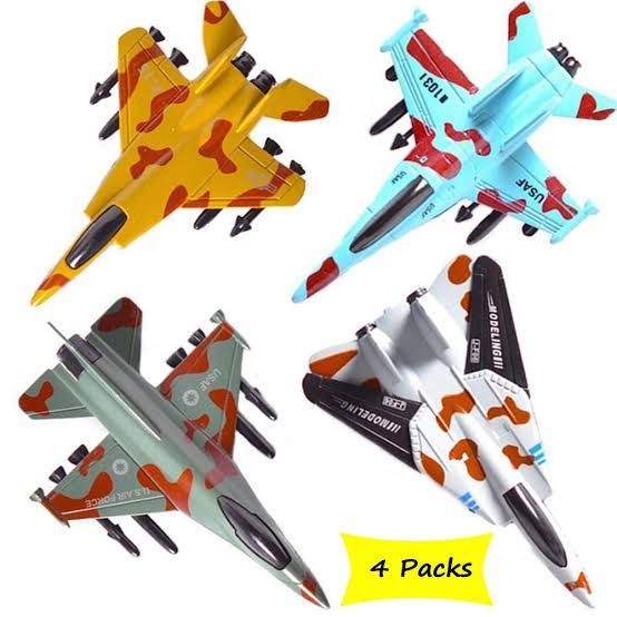 Airplane Toys Set Die Cast Metal Military Fighter Jets for Kids Boy Pullback Plane Model Pack of 4