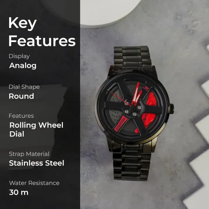 Skmei%201787%20Men's%20Analog%20Sports%20Watch%20Rolling%20Wheel%20Dial,%20Stainless%20Steel%20Strap,%20Water%20Resistant%20Brake%20Disc%20Design%20Wristwatch%20-%20Image%204