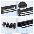 ZoeRax Patch Panel 24 Port Cat6 Cat6A Cat7 with Inline Keystone 10G, RJ45 Coupler Patch Panel 19-Inch with Removable Back Bar. 