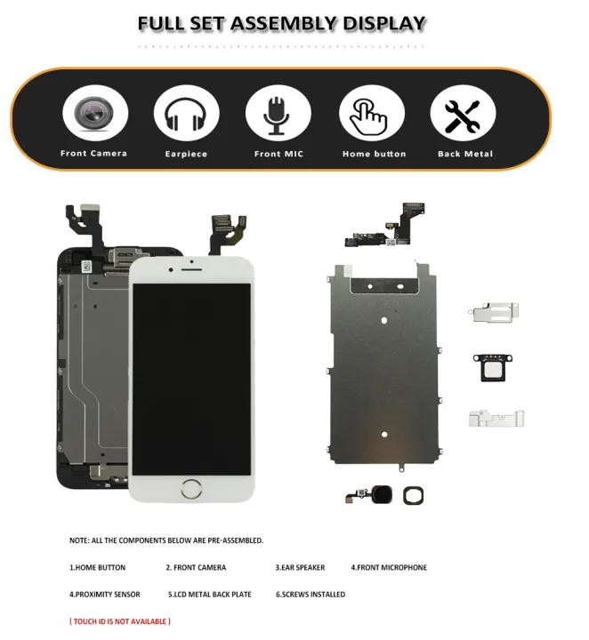 Full%20Set%20LCD%20For%20iPhone%206%206S%20Plus%206P%206SP%20Screen%20Complete%20Assembly%20Touch%20Digitizer%20Display%20Replacement%20Kit+Camera+Home%20Button%20-%20Image%204