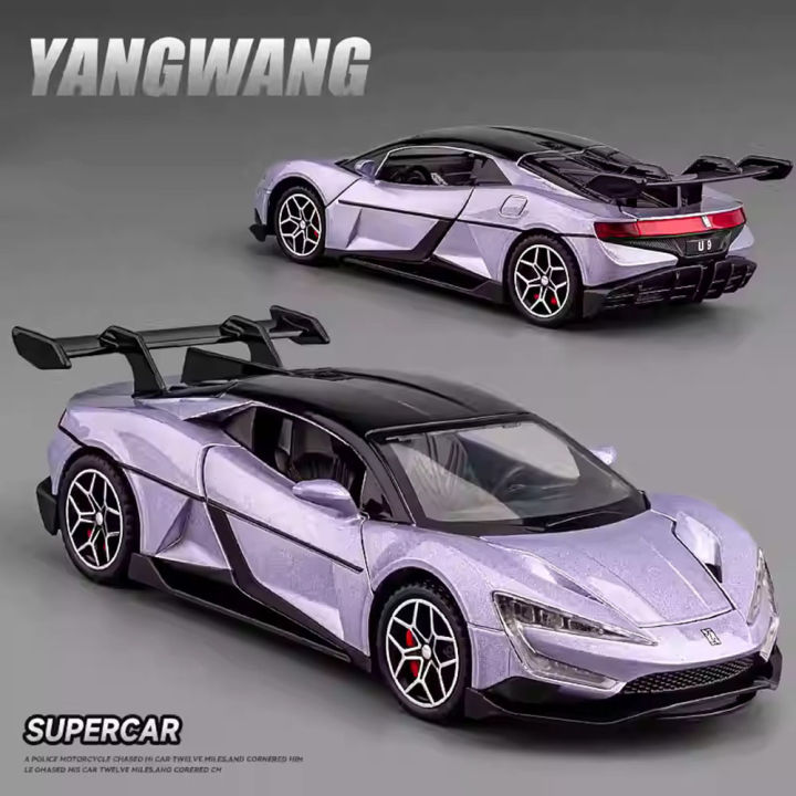 1:32 BYD Yangwang U9 U8 Diecast Alloy Model Miniature Toy Car Door Opened Sound Light Pull Back Vehice Collectible Ornament Gift