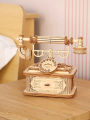 Creative Retro Telephone 3D Wooden Puzzle for Adults Tabletop Model Kits Decoration and  for Christmas Birthday. 