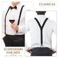 Men Button Suspenders Adjustable lastic Y Shape Tuxedo Suspender with Leather Buttons End Long Lasting Stretch Ultimate Fashion.