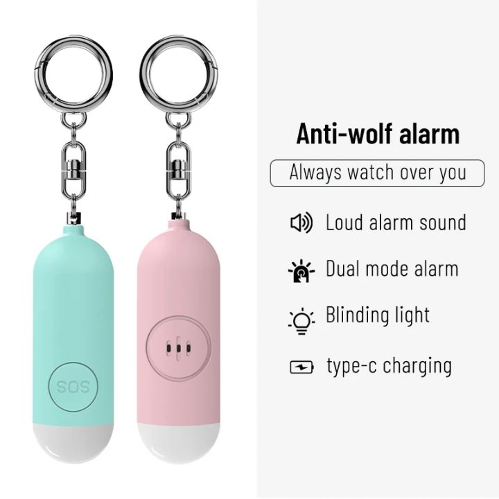 FUERS Self Defense Alarm LED Light Rechargeable Women Kids Personal ...