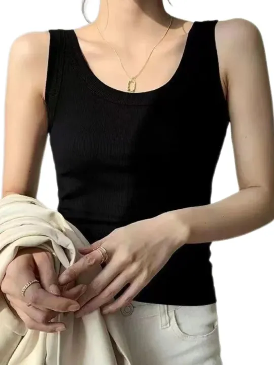 Women%20Square%20Collar%20Wide%20Straps%20Fitness%20%20Knitted%20Tank%20Top%20Camisole%20Solid%20Color%20Breathable%20Cool%20Vest%20Summer%20Trend%20Tops%20Female%20-%20Image%205