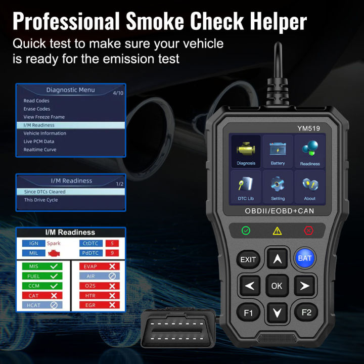 OBD2 Code Reader Check Engine System YM519 Car Diagnostic Tool Code ...