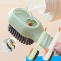 Multifunctional Liquid Adding Shoe Brush Press Type Liquid Dispensing Cleaning Brush Soft Bristle Household Sneaker Washing Tool. 