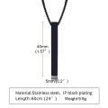 Vnox 5mm Pillar Necklace for Men Women, Stainless Steel 3D Bar Pendant, Minimalist Simple Casual Unisex Neck Collar.