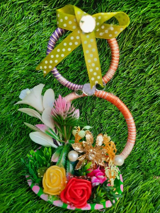 customized mud plate decorate with ring and flowers | Daraz.pk