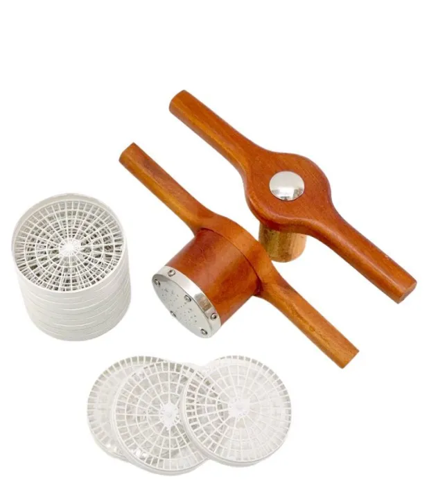 Wooden Jaffna Ural With 12 Pieces Plastic String Hopper Mould Set / No ...