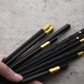 5 Pairs Janpanese Reusable Chopsticks Black Sushi Sticks For Food Noodles Alloy Chinese Korean Chopsticks Kitchen Tableware.