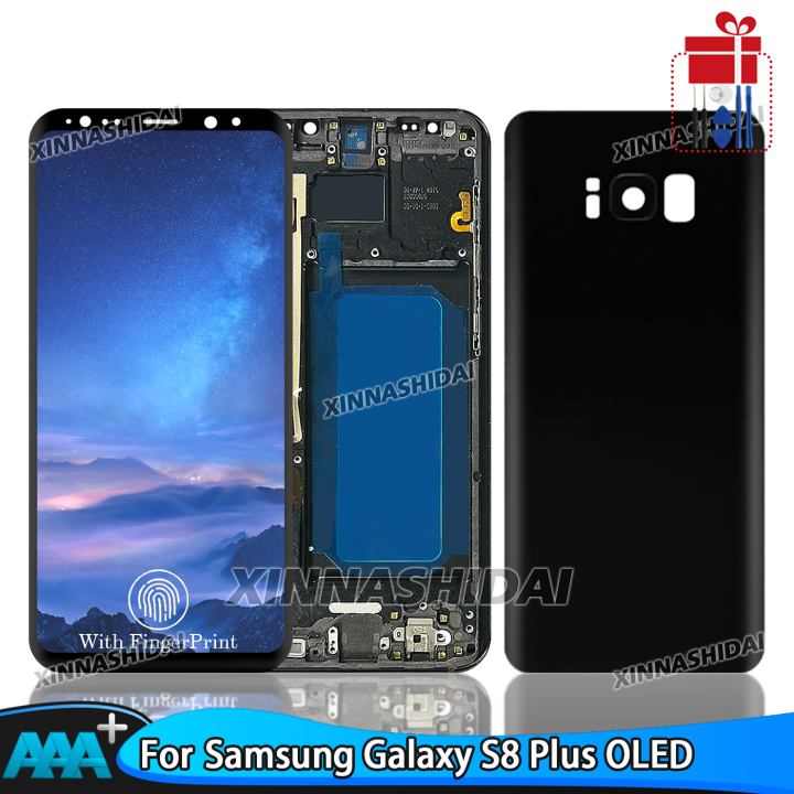 Super OLED Display Screen Replacement For Samsung Galaxy S8 PLUS Lcd DIsplay Digital Touch Screen with Frame Bttery Back  Cover