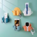 1pcs Punch-free Mobile Phone Holder Wall Mount Stand Remote Control Organizer Storage Box Charging Bedside Container Rack Gift.
