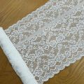 White small rose lace table flag with rustic romantic style suitable for living room dining table. 