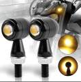 Motorcycle Indicator Moto Lamp 2Pcs Metal Body Signal Light Led IPX6 Waterproof Amber Flasher Blinker 12V Led Motorcycle Turn Signals Universal All Bikes. 