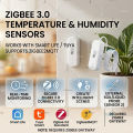 Zigbee 3.0 Temperature Humidity Sensor With External Temp Probe Option,For Fish Tank Freezer Thermometer,For Tuya/Smart Life/Z2M. 