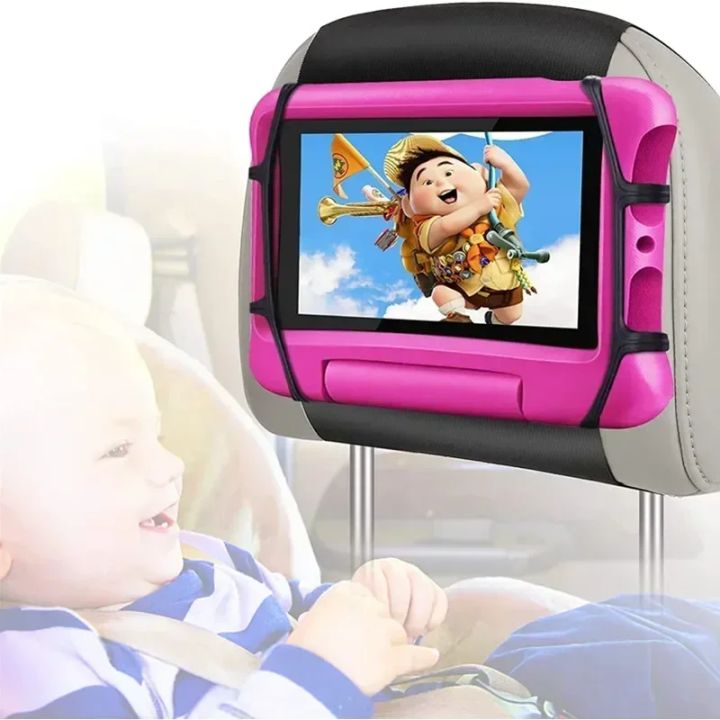 360 Rotating Adjustable Car Back Seat Kids Tablet Holder for IPad Pro Air Mini Kindle Anti-Slip Strap Bracket Stand Accessories