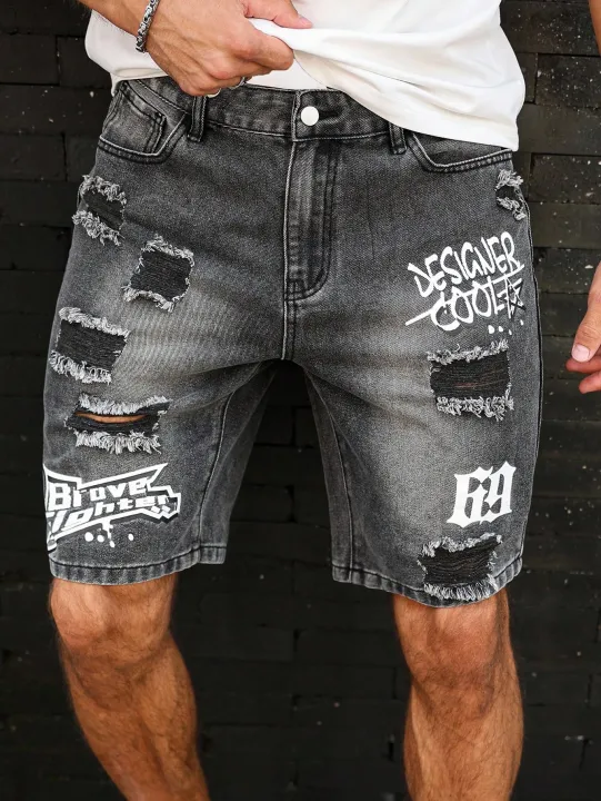 Wholesale%20men's%20distressed%20shorts,%20fashionable%20jeans,%20summer%20casual%20style,%20mid-waist,%20light%20color,%20woven%20-%20Image%203