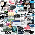 50PCS Cool Engineer Programming Network Coding Hacker Meme Stickers Vinyl DIY Computer Laptop Motorcycle Helmet Car Sticker. 