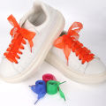 1 PAIRS Fashion Shoe Laces Silk Satin Ribbon Shoelaces Soft Casual Flat Shoestrings for Sneaker 2.5CM Wide&more choices of color. 