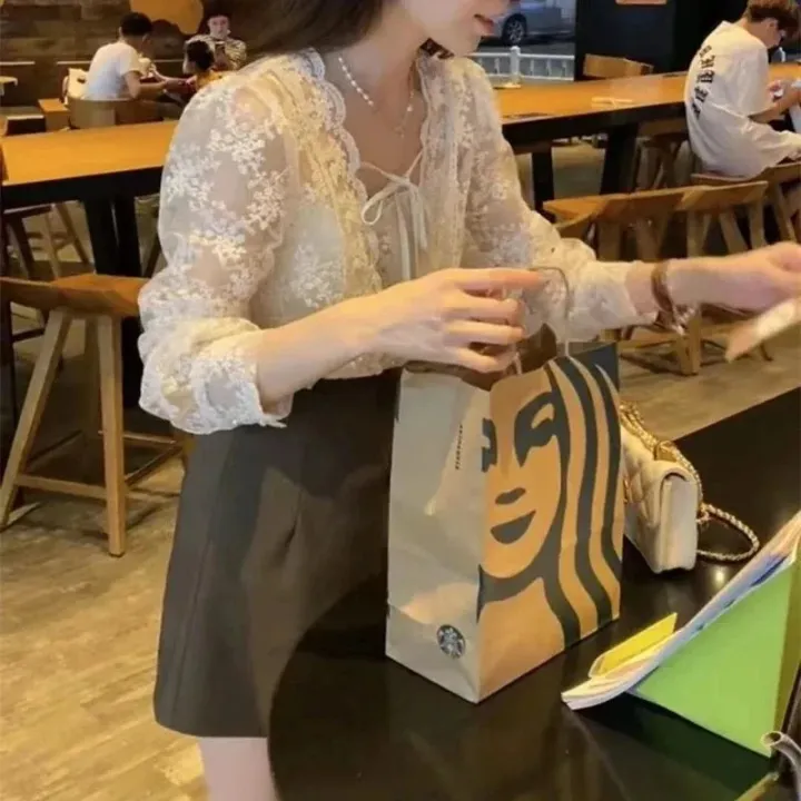 New%20French%20Square%20Collar%20Apricot%20White%20Lace%20Blouse%20Autumn%20Casual%20Loose%20Tops%20Sweet%20Puff%20Long%20Sleeve%20Lace-up%20Shirt%20Blusas%2017442%20-%20Image%206