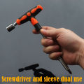 Screwdriver Set with T-shape Cross and Straight Slot Hexagon and Plum-shaped Heads Plus Socket Set for DIY Lovers Maintenance.