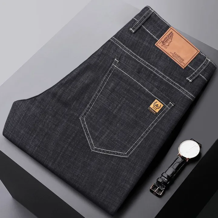 New%20Ice%20Silk%20Thin%20Denim%20Jeans%20For%20Men%20Blue%20Straight%20Stretch%20Cotton%20Pants%20Business%20Casual%20Lightweight%20Trousers%20Spring%20Summer%20-%20Image%204