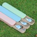 4Pcs/Set Stainless Steel Chopsticks Spoon Fork Steak Knife with Storage Case Travel Camping Cutlery Set Portable Tableware.