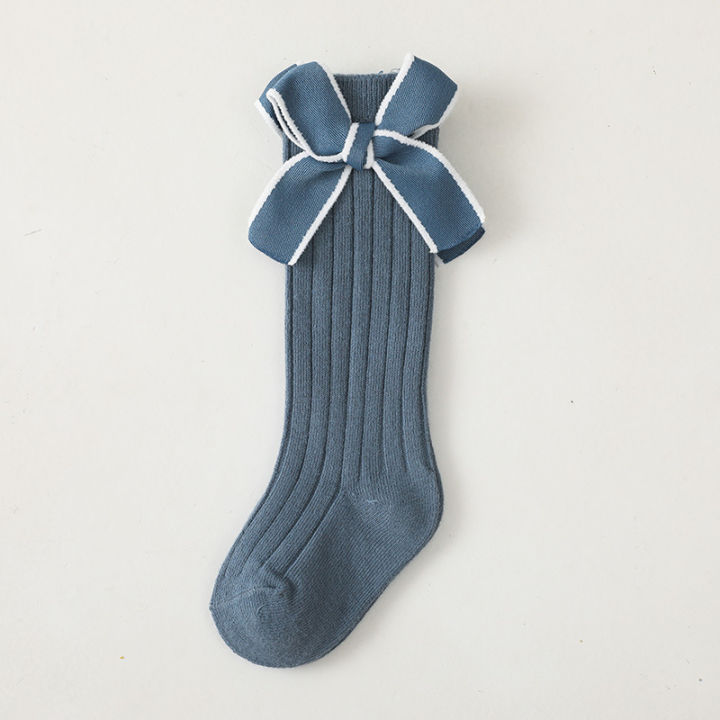 Autumn%20Baby%20Girls%20Stripe%20Bows%20Socks%20Knee%20High%20Soft%20Cotton%20Kids%20Long%20Socks%20Children%20Floor%20Socks%20Princess%20Style%20For%200-5%20Years%20-%20Image%205