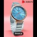 Curren 9081 Stainless Steel  block& blow& pink& white& purple& colour  Analog Watch For Women. 