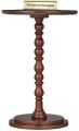 Welltrade Shoppee Round Coffee End Tables for Living Room, Accent Furniture Pedestal Table, Nightstand Decor Side Tables Bedroom, Home Office -Walnut. 